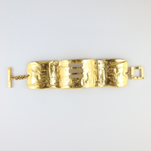 Load image into Gallery viewer, Vintage Statement Matte Gold Plated Beaten Finish Bracelet