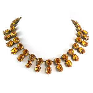 Harlequin Market Double Crystal Accent Necklace - Topaz