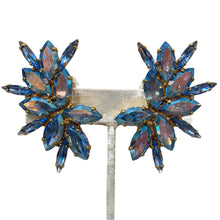 Load image into Gallery viewer, Harlequin Market Icy Blue Crystal Earrings-(Clip-On Earrings)