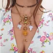Load image into Gallery viewer, Christian Lacroix Vintage Long Cross Pendant Necklace c.1980s
