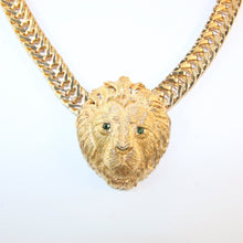 Load image into Gallery viewer, Ciner NY Gold Plated Lion Head Pendant Necklace