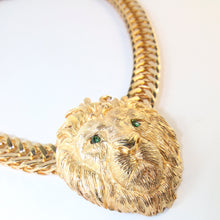 Load image into Gallery viewer, Ciner NY Gold Plated Lion Head Pendant Necklace