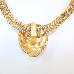 Ciner NY Gold Plated Lion Head Pendant Necklace