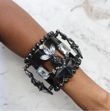 Load image into Gallery viewer, David Mandel for The Show Must Go On | Clear Crystal & Chrome Statement Cuff