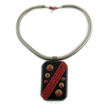 Load image into Gallery viewer, French 1940's Deco Galalith Vintage Necklace - Red