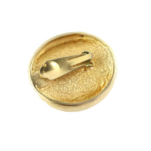 Load image into Gallery viewer, Vintage Embroidered Swirl Disc Matte Gold Tone Earrings c.1980s (Clip-On Earrings)
