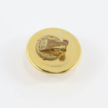 Load image into Gallery viewer, Large Vintage Gold Tone Circular Disc Clip-On Earrings c.1980s