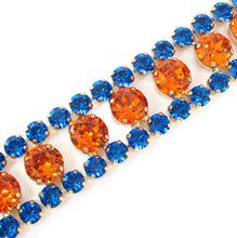 Load image into Gallery viewer, Harlequin Market Crystal Cuff - Topaz + Capri Blue