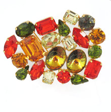 Load image into Gallery viewer, Harlequin Market Crystal Cluster Brooch