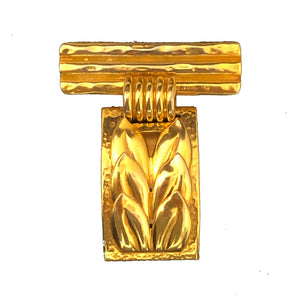 Signed Celine T Bar Gold Plated Bar Pin
