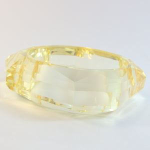 Vintage 1950s Champagne Yellow Faceted Lucite Bangle