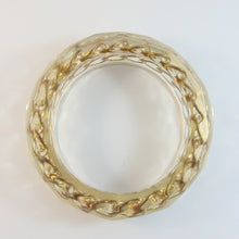 Load image into Gallery viewer, Vintage 1950s Faceted Lucite Bangle With Gold-Plated Chain