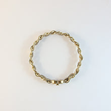 Load image into Gallery viewer, 'CC' Chanel Vintage Gold Plated Chain & Leather Bangle