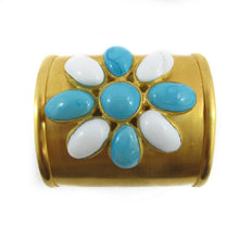 Load image into Gallery viewer, Augustine by Theory GRIPOIX Pate-de-verre Gilded Gold Cuff - Harlequin Market