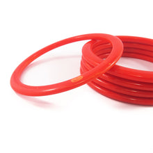 Load image into Gallery viewer, Rounded Edge Bakelite Spacer Bangles c.1950's - Marbled Orange