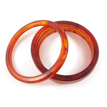 Load image into Gallery viewer, Flat Edge Bakelite Spacer Bangles c.1950's - Root Beer