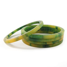 Load image into Gallery viewer, Sliced Bakelite Spacer Bangles c.1950's - Marbled Lemon + Lime