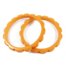 Load image into Gallery viewer, Scalloped Bakelite Spacer Bangles c.1950's - Corn Yellow
