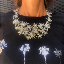 Load image into Gallery viewer, Signed Oscar de la Renta Silver Crystal Fireworks Statement Necklace