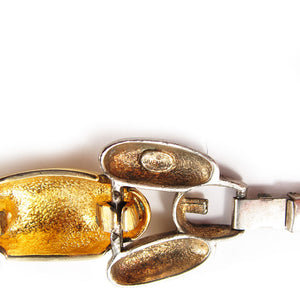 Signed 'Givenchy' silver + gold link bracelet