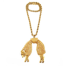 Load image into Gallery viewer, Exquisite Rare Retro Style Signed MONET Gold-tone Ram Pendant Necklace c. 1950