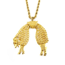 Load image into Gallery viewer, Exquisite Rare Retro Style Signed MONET Gold-tone Ram Pendant Necklace c. 1950