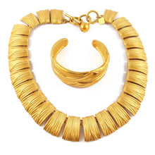 Load image into Gallery viewer, Vintage Signed Anne Klein Textured Matte Finnish Necklace and Bangle (Set) c. 1960&#39;s
