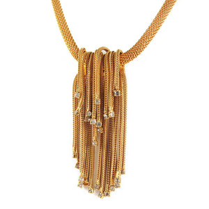 Vintage layered tassel + bead necklace
