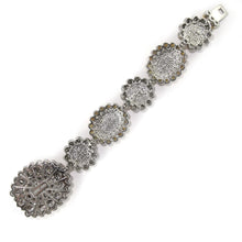 Load image into Gallery viewer, Miu Miu Pre-Owned Signed Yellow Glass Cabochon & Clear Crystal Statement Bracelet