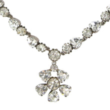 Load image into Gallery viewer, Delicate French Vintage Clear Crystal Flower Necklace c.1940s