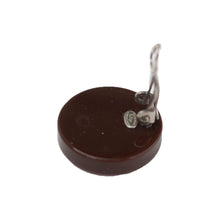 Load image into Gallery viewer, Vintage Chanel CC Silver Tone & Mahogany Earrings c. 1980s (Clip-on)