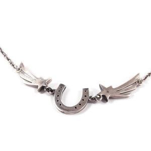 William Griffiths Sterling Silver Horse Shoe and Shooting Star Necklace