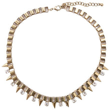 Load image into Gallery viewer, Vintage Metal &amp; Crystal Box Link Necklace (Germany c.1960&#39;s)