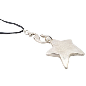 HQM Solid Sterling Silver Hand Crafted Irregular Star Pendant Necklace