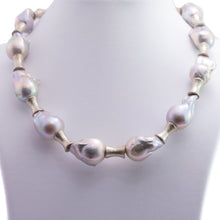 Load image into Gallery viewer, Genuine Fresh Water Baroque Soft Grey Pearl Necklace