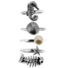 Load image into Gallery viewer, William Griffiths Sterling Silver Sea Shell Stack Ring