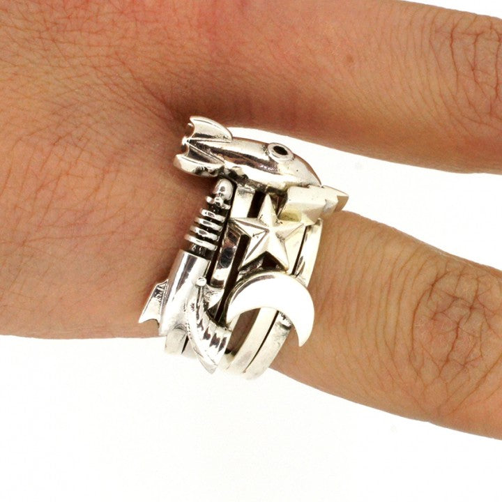William Griffiths Metal Couture Scared heart ring