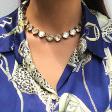 Load image into Gallery viewer, Harlequin Market Large Austrian Crystal Accent Necklace - Golden Shadow