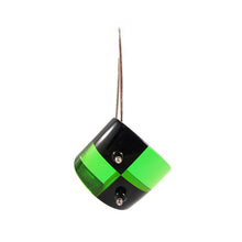 Load image into Gallery viewer, Contemporary Schultz Bakelite Hook Earrings - Green and Opaque Black