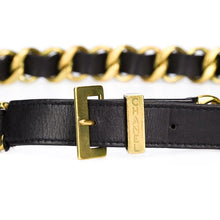 Load image into Gallery viewer, Vintage Chanel Signature Chain- Black Leather Signed Belt c. 1994