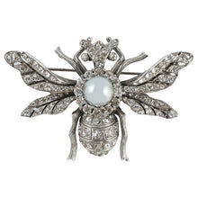 Load image into Gallery viewer, Ciner NY Chrome - Grey Faux Pearl Insect Pin - Brooch - Harlequin Market