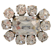 Load image into Gallery viewer, HQM Austrian Crystal Square Statement Brooch - Clear