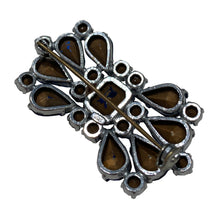 Load image into Gallery viewer, Unsigned Vintage Sapphire & Clear Crystal Brooch