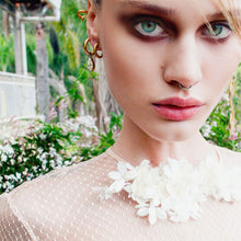 Load image into Gallery viewer, Harlequin Market Gold Tone Hoop Earrings -(Pierced earrings)