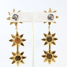 Load image into Gallery viewer, HQM Austrian Siam & Hyacinth Crystal Three Star Drop Earrings (Pierced)