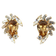 Load image into Gallery viewer, HQM Austrian Light Colorado Topaz & Clear Crystal Multi Shape Earrings (Clip-On)