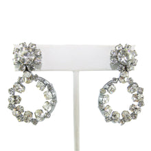 Load image into Gallery viewer, HQM Austrian Vintage Clear Crystal Double Hoop Earrings (Pierced)
