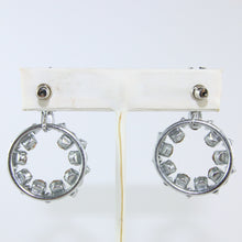 Load image into Gallery viewer, HQM Austrian Vintage Clear Crystal Double Hoop Earrings (Pierced)
