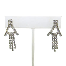 Load image into Gallery viewer, HQM Austrian Vintage Small Upside Down Triangle & Tassel Earrings (Clip-On)