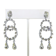 Load image into Gallery viewer, HQM Austrian Vintage Unsigned Double Hoop Two Drop Earrings (Pierced)